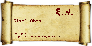 Ritzl Absa névjegykártya